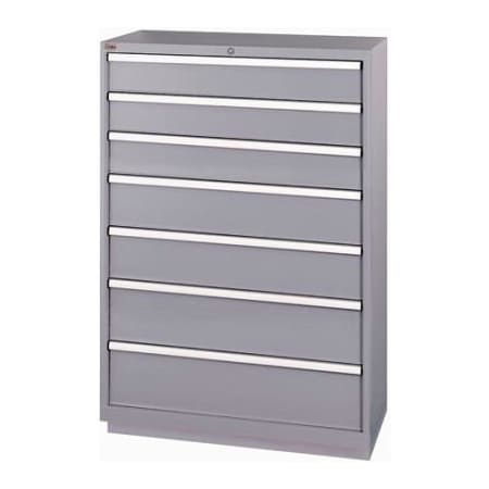 Lista International Lista 7 Drawer Shallow Depth Cabinet - Light Gray, Individual Lock XSHS1350-0702LGRG